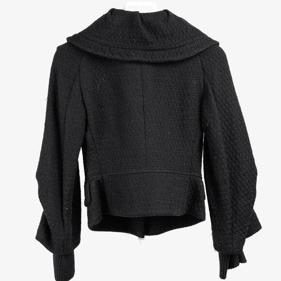 Fendi Vintage Shawl Collar Blazer in Black Textured Wool - Picture 2 of 10